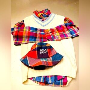 Polo Ralph Lauren flannel shirt, shorts and hat!